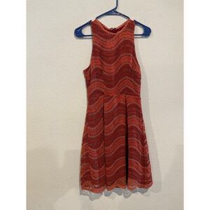 Francesca’s Women's Size Small Ainsley‎ Lace A-Line Sleeveless Dress Red